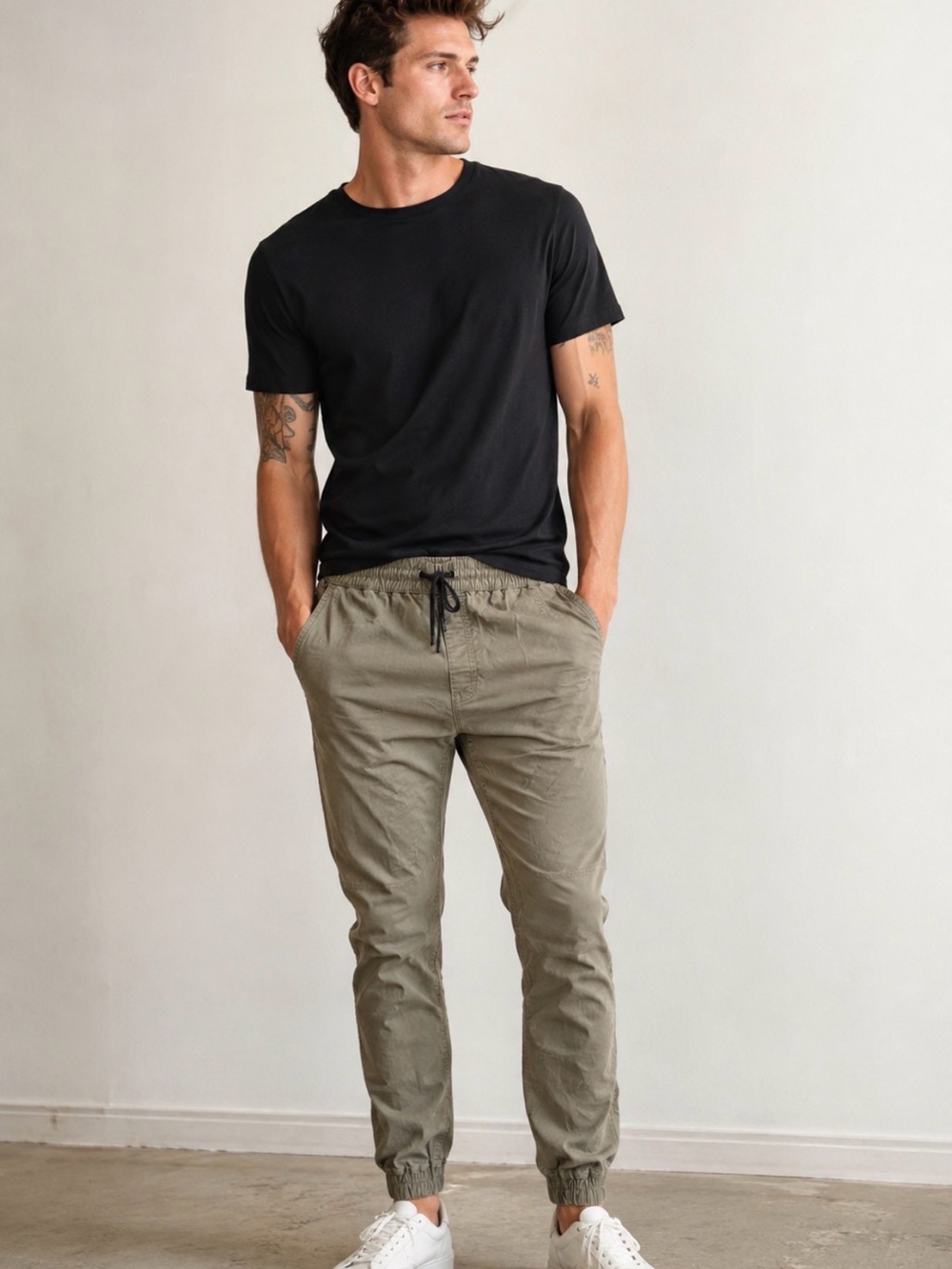 Jack and Jones Men's Olive Green Jogger Pants